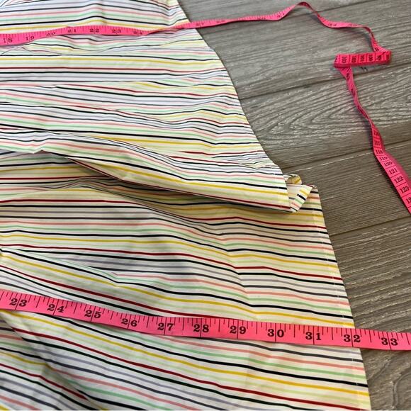 Crosby by Mollie Burch striped asymmetrical top tortoise button back sz M - Picture 5 of 8